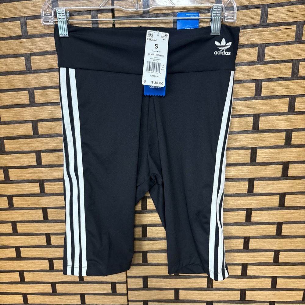 Adidas High Rise Black And White Shorts Size Small
